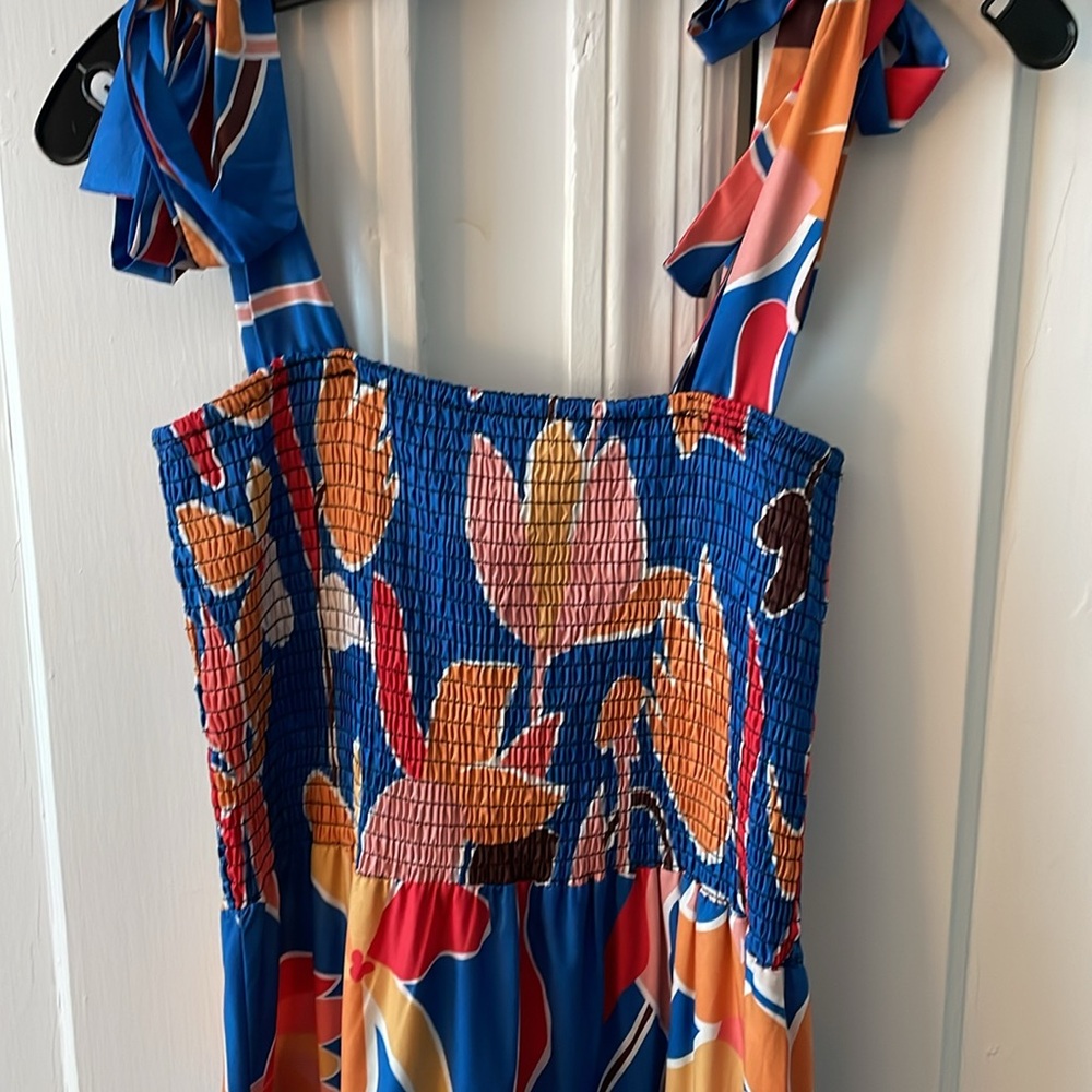 Floral Blue Maxi Dress - Picture 2 of 4